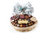 65 Truffles, chocos, cookies, pretzels, plq - Happy Holidays & snowman, foil cvrd snowflakes & trees