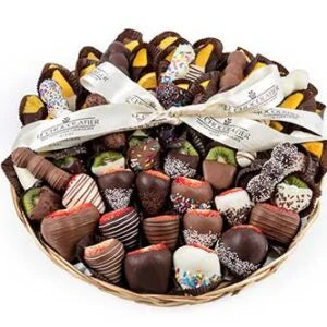 42 Pc Platter - choco dip fresh fruit: strawberries, pineapple, mango, kiwi, orange, grapes, bananas