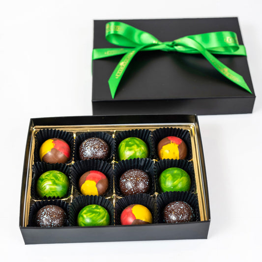 12 PIECE LE CHOCOLATIER JEWEL COLLECTION OF HAND PAINTED TRUFFLES