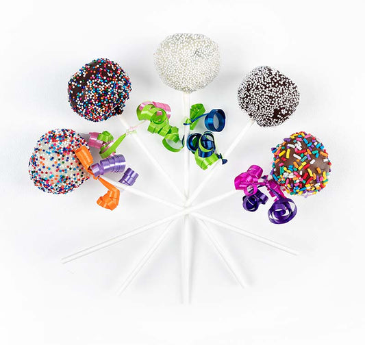 5pc Purim Vanilla cake pops, decorated, hand-dipped in dark, white, & milk chocolate, single wrapped