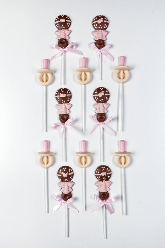 Baby Chocolate Rattle & Pacifier Pops