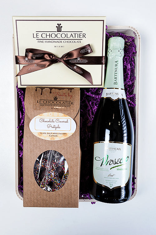 GIFT SET - TRUFFLES, PRETZELS & WINE