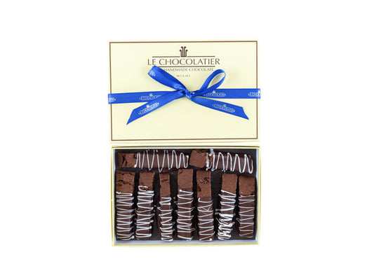 9 fresh Biscotti, dipped in chocolate & arranged in our signature box. Perfect with morning coffee.