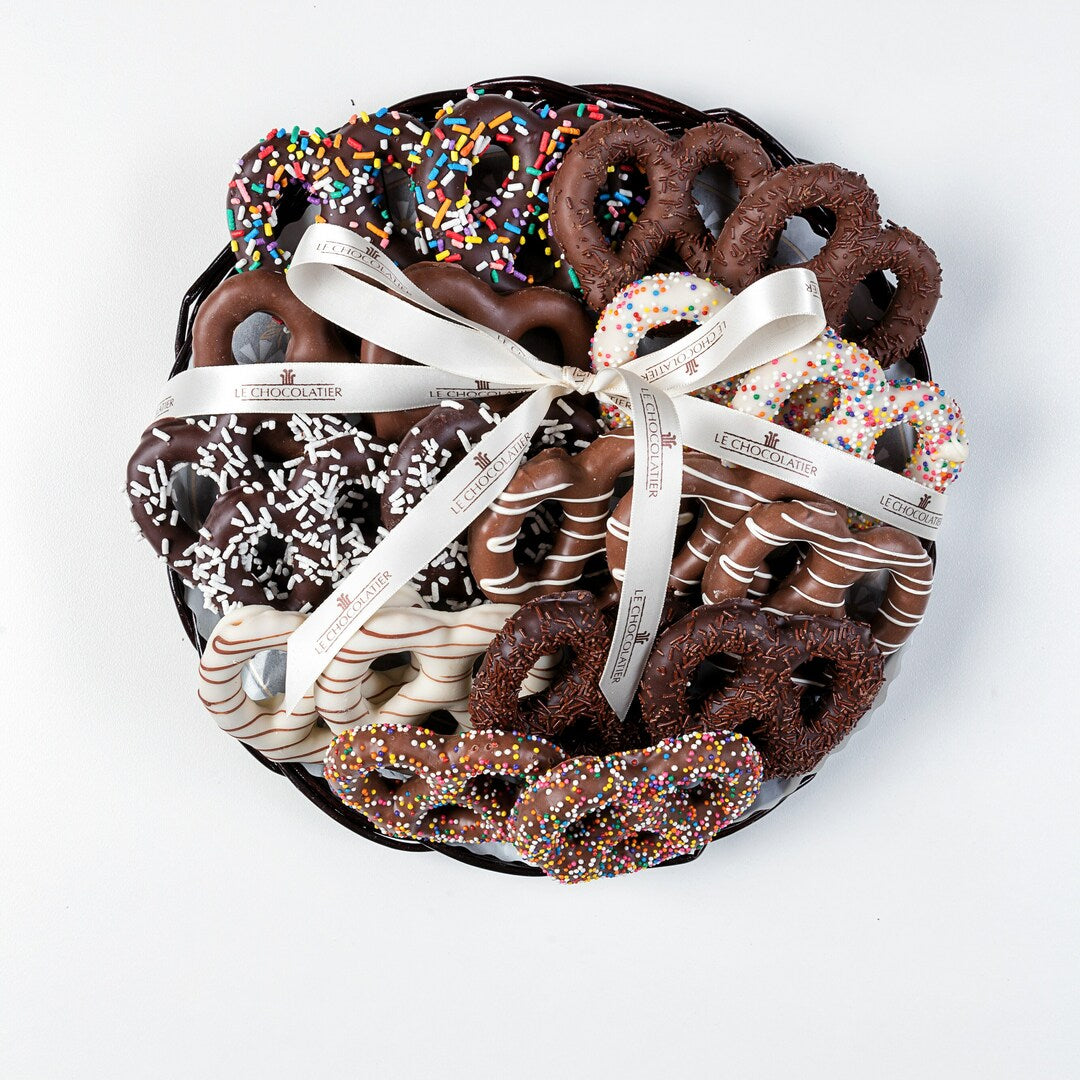 Chocolate Pretzel Platter - 10 inch round