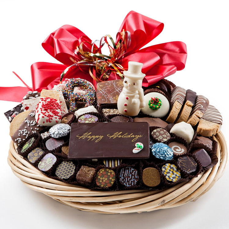 Christmas Holiday Celebration Basket - 14 Inch Round