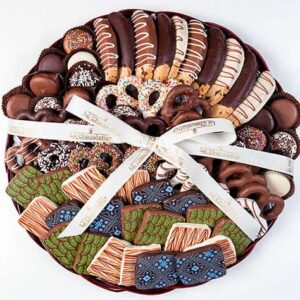 68 pc crunchy chocolate covered cookies, pretzels, & Oreos, dipped biscotti, & covered grahams